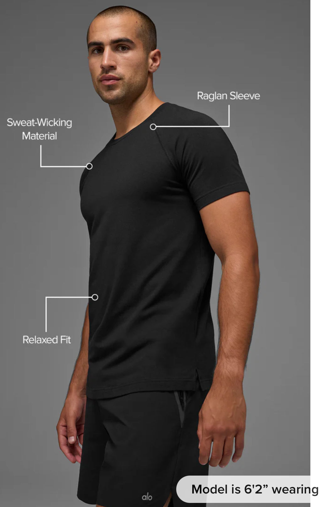 Men Vapor Crewneck Short Set Black