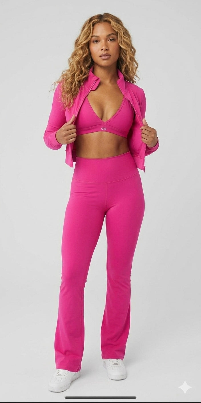 AuraLift High Waist Wide Leg 3-Piece Set