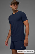 Men Vapor Crewneck Short Set Navy