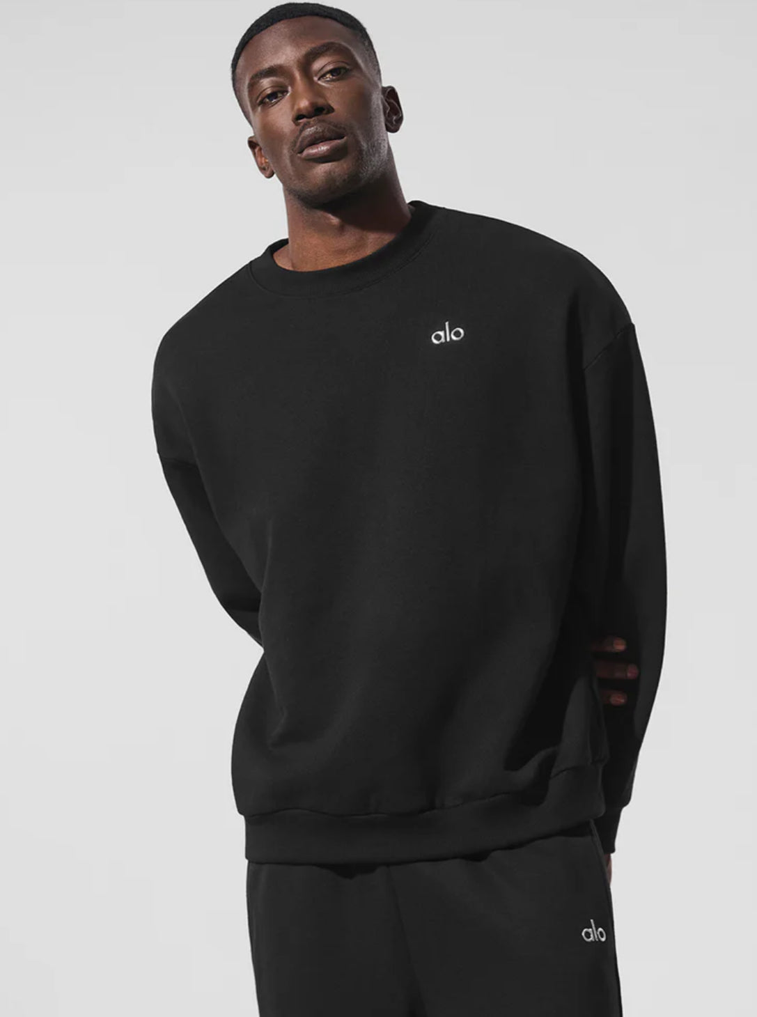Men CozyLine Crewneck Sweater Black